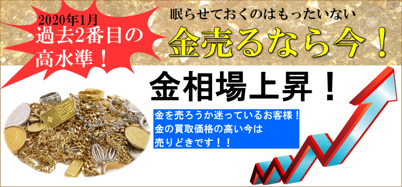 金相場急上昇 金売るなら今!